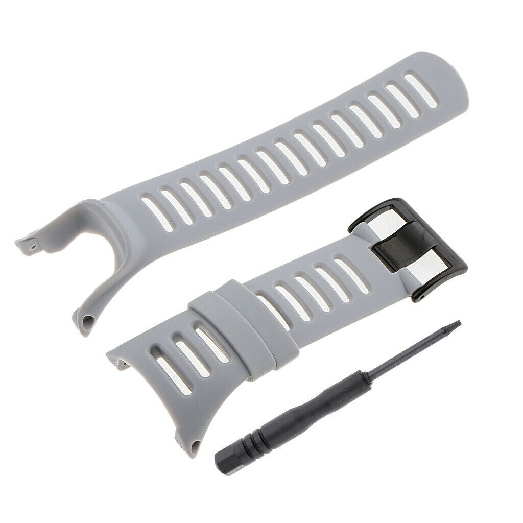 Rubber Wristwatch Bands for Suunto Ambit3 Ambit 2 Ambit 1 Black Gray