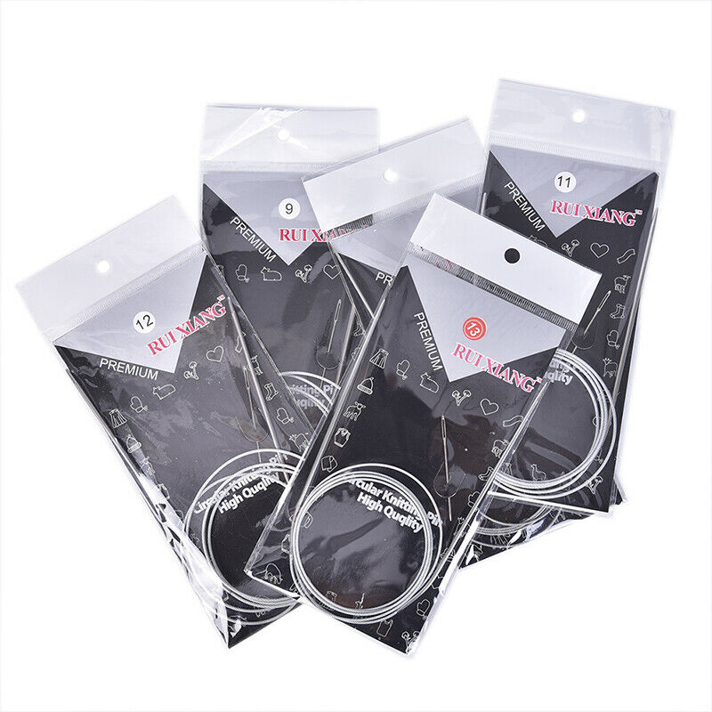 11pcs Stainless Steel Circular Knitting Needles Crochet Hook Weave 47"120cm BDA