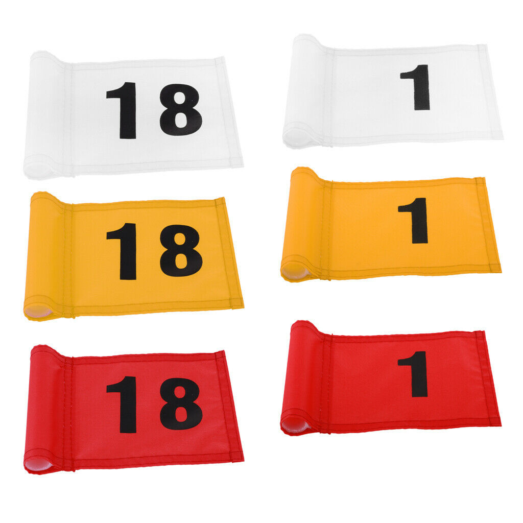 Pack 6 Backyard/Garden Golf Putting Green Flag Target Marker with Number 1 & 18