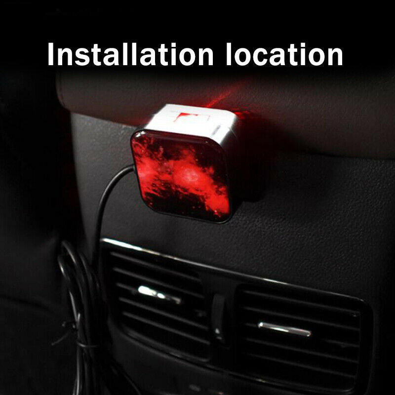 Car Rotating Star Projector Red LED Night Roof Light Atmosphere lamp Universal