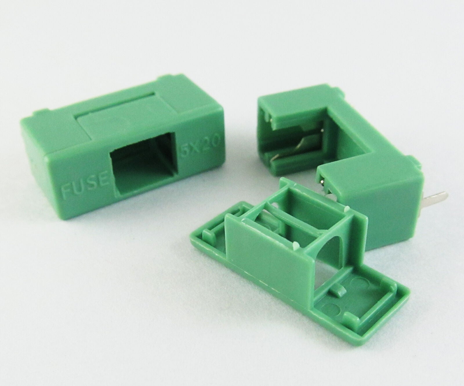 50pcs 5x20mm DIP Fuse Holder DIP PTF-7 6.3A 1.6W 250V Green