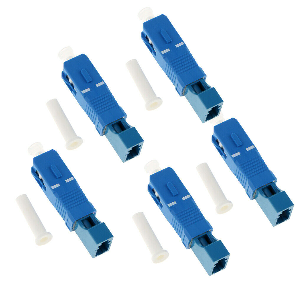 5 Pieces Single Mode SC to LC SC Male-LC Female Adapter Connector Blue