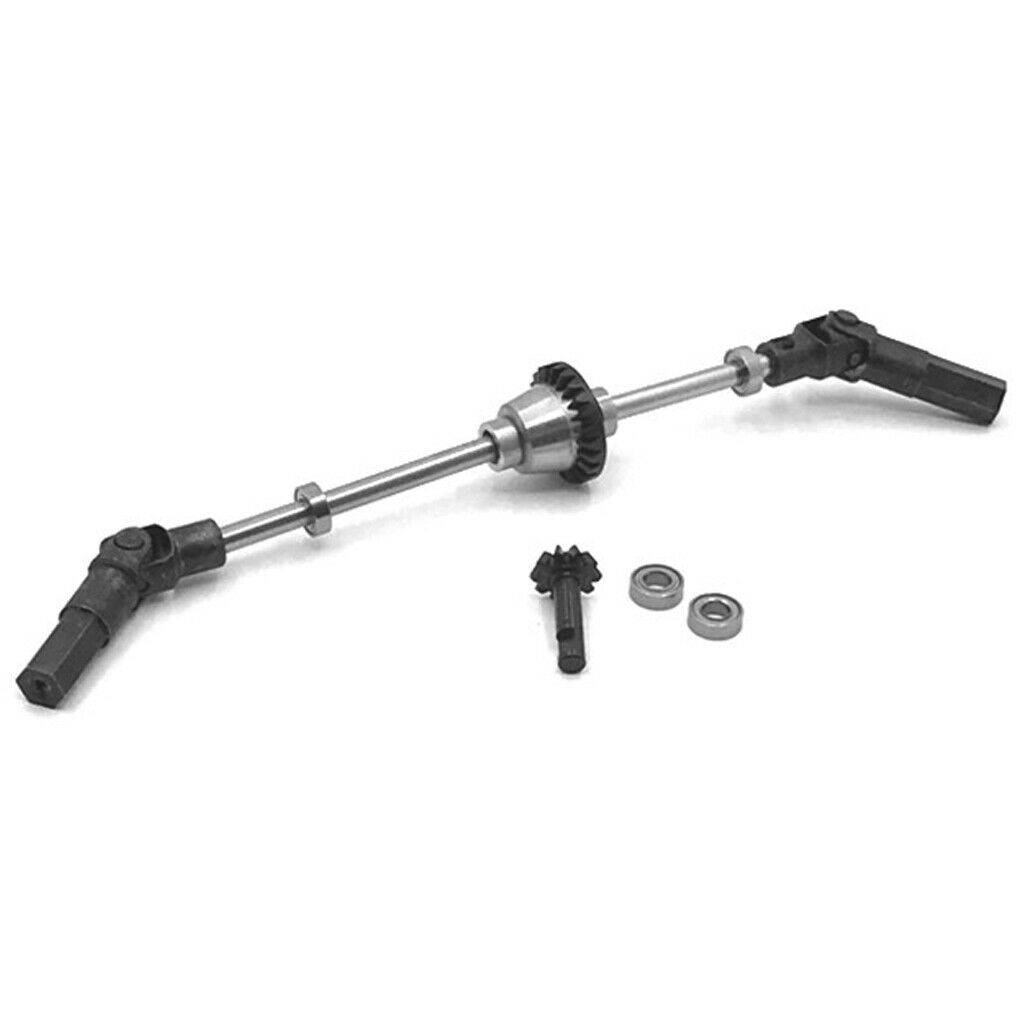 Metal Axle Shaft Steering Hubs Bearing Pinion Gears Set for 1/12 RC Off Road Car