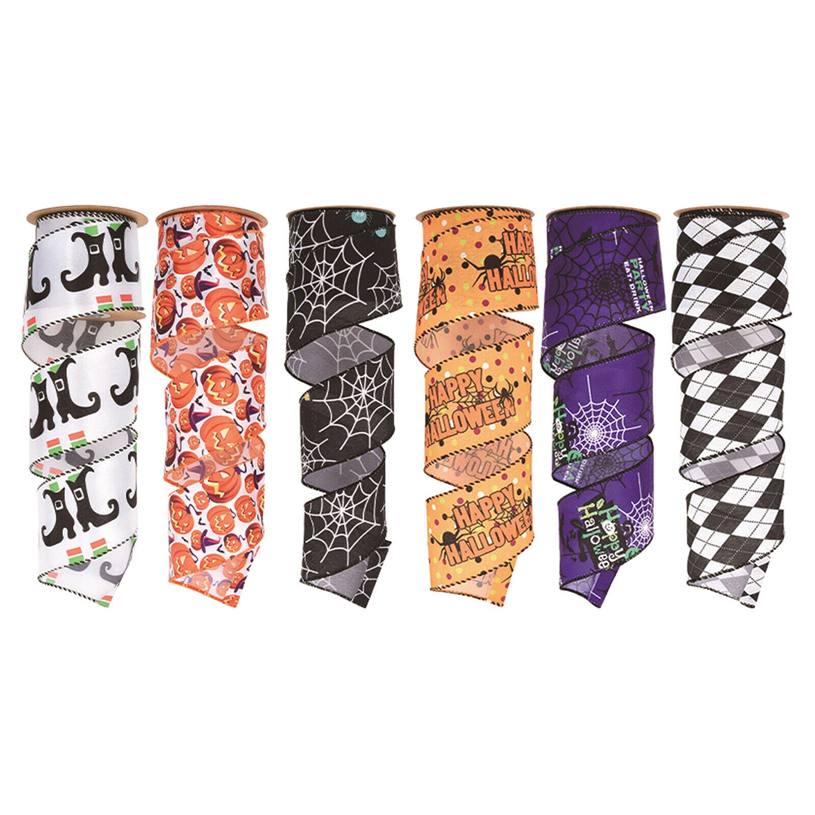 Halloween Ribbon Pumpkin Satin Wired Ribbon for Gift Wrapping DIY Party