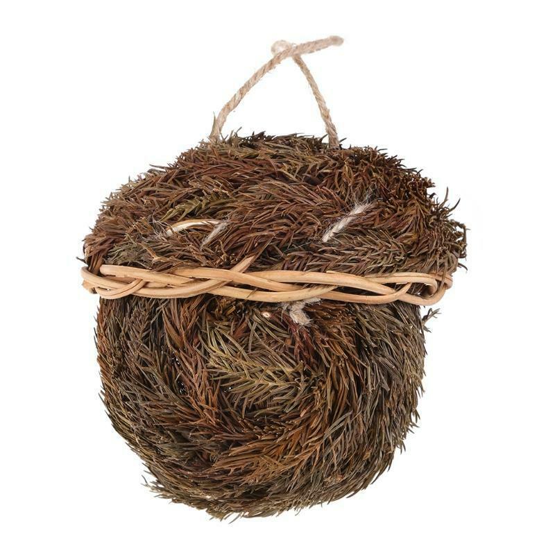 Hand-Woven Bird House Natural Grass Bird Nest Shelter Hut Small Bird Hideaway