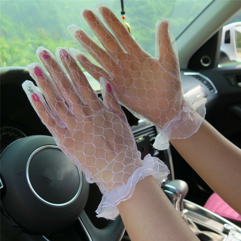 Elegant Ivory Lace Wedding Gloves Women's Wedding Bridal Party Lace Gloves 1Pair