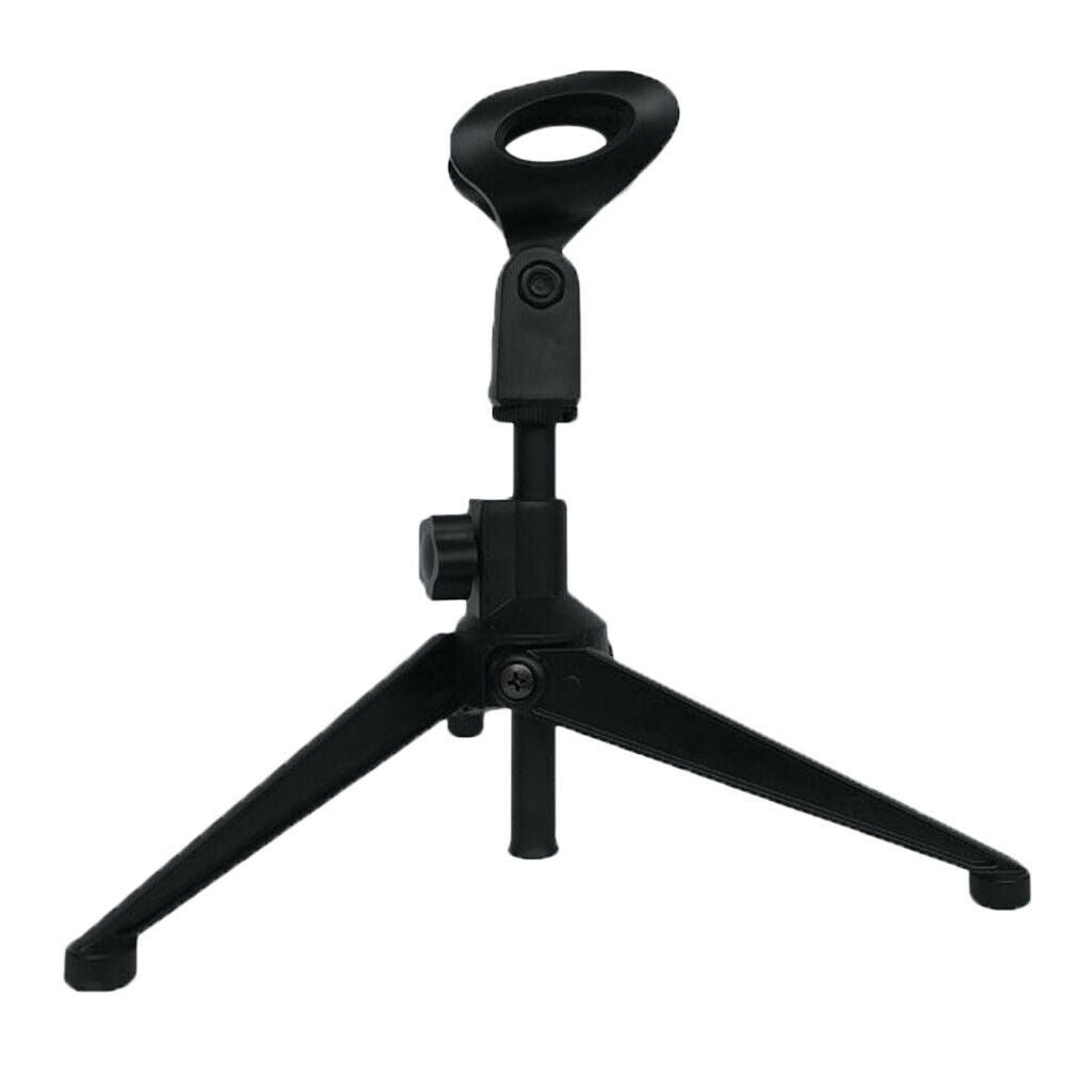 Microphone Tripod Stand Metal Plastic with Mic Clip, Hold Dia 30mm-36mm