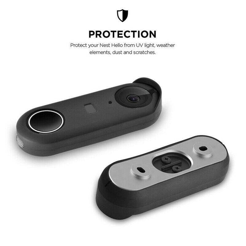 Silicone Case Designed for Google Nest Hello Doorbell Cover (Black) - Full ProN3