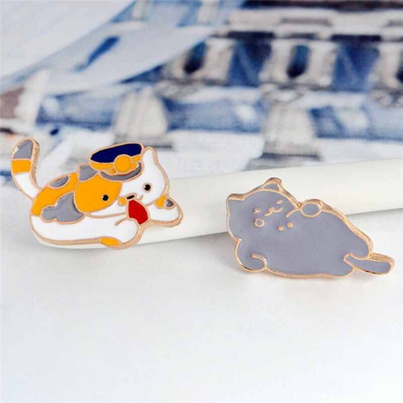 4PCS/Set Enamel Cartoon Animal Cat Brooch Pin Shirt Collar Pin Women Jewel.l8