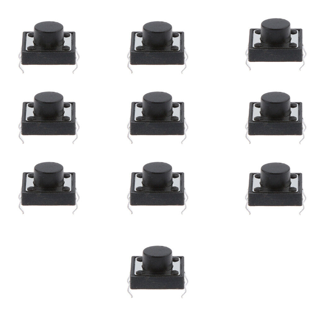 10Pcs 12x12x8mm 4pin Mini Micro Momentary Tactile Push Button Switch