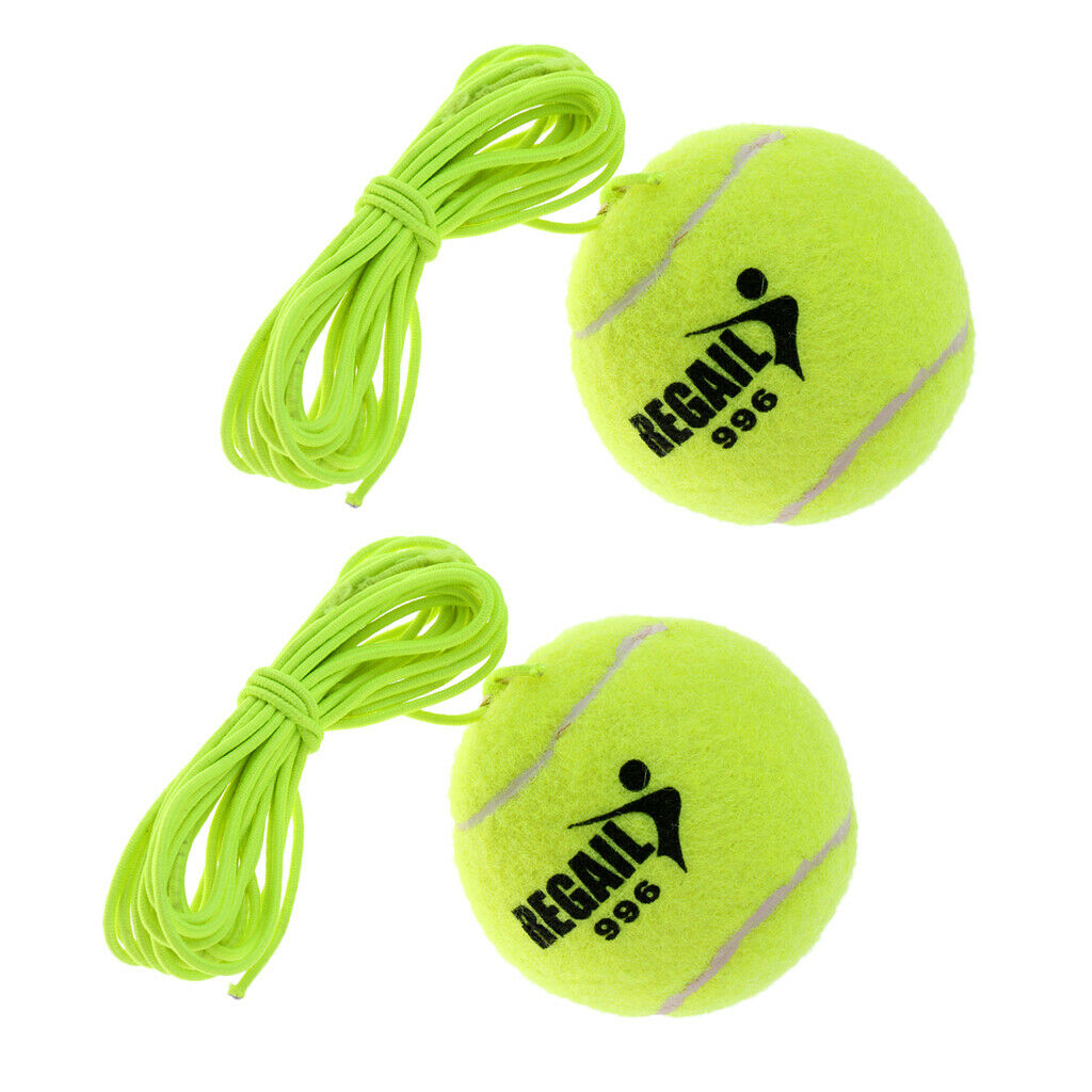 2Pcs Tennis Trainer Practice Ball Tennis Exercise Ball with Long Elasctic Cords
