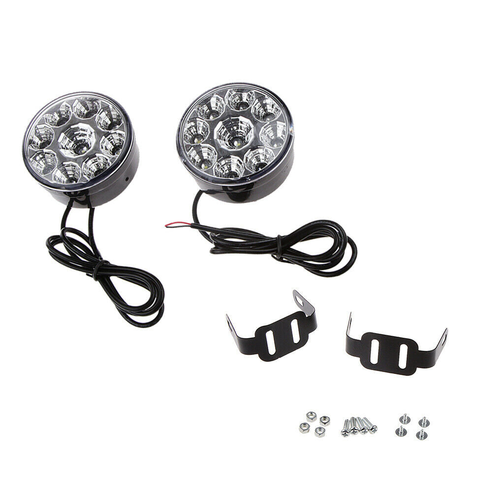 2pcs 4.5W 9 LED DRL Daytime Running Light Headlight Lamp White