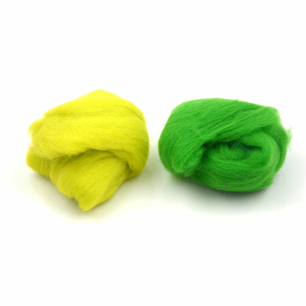 15 Color Super Soft Wool Fibre Roving Set For Needle Felting Hand Spinning DY1