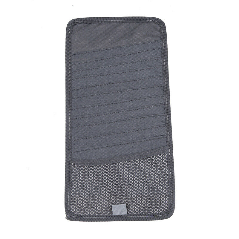 Grey Car Sun Visor Cover Disc CD DVD Card Case Wallet Storage Holder Organizer