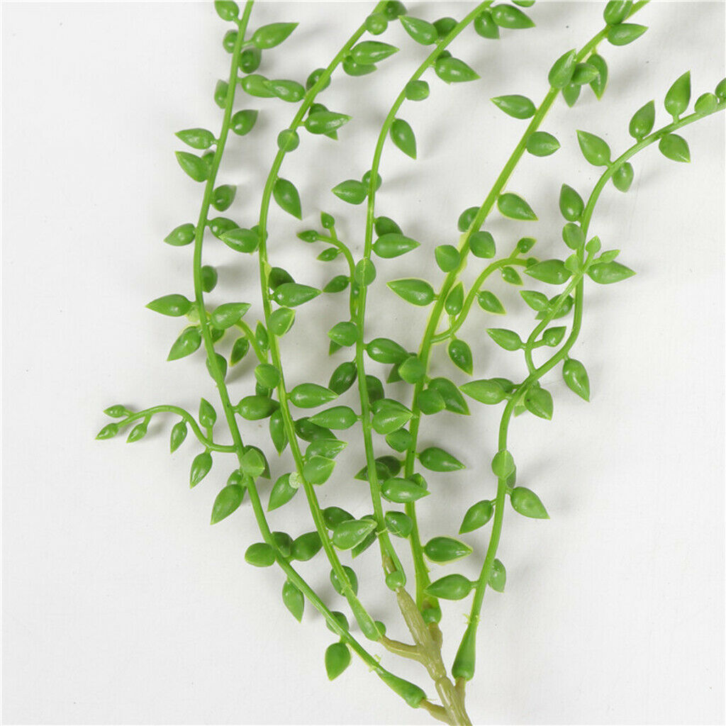 2pcs Artificial Wall Hanging Succulents Plants String of Pearls 5 Branch
