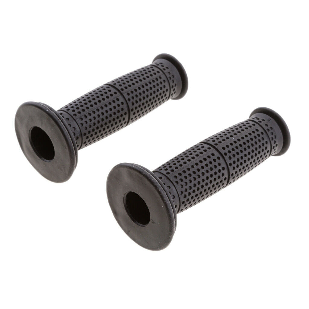 1 Pair 22/24mm Universal Motorcycle Retro Handlebar Grips Black
