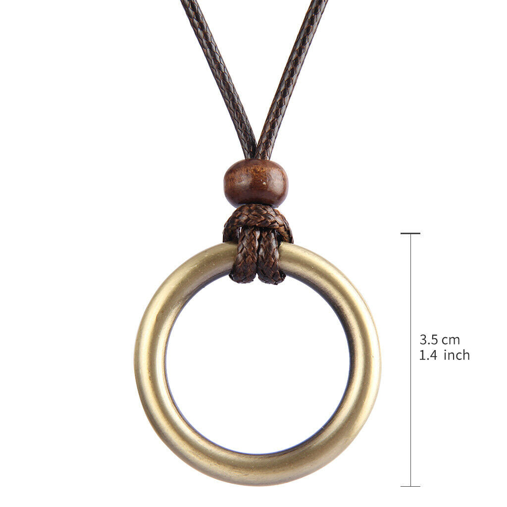 Prettyia Classic Braided Wax Cord Metal  Pendant Necklace