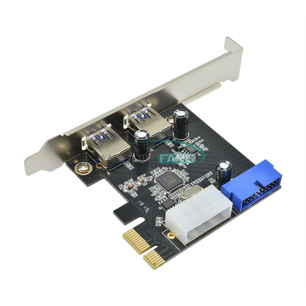 USB 3.0 2 Ports PCI Express Front Panel With Control Card Adapter 4-Pin & 20 Pin