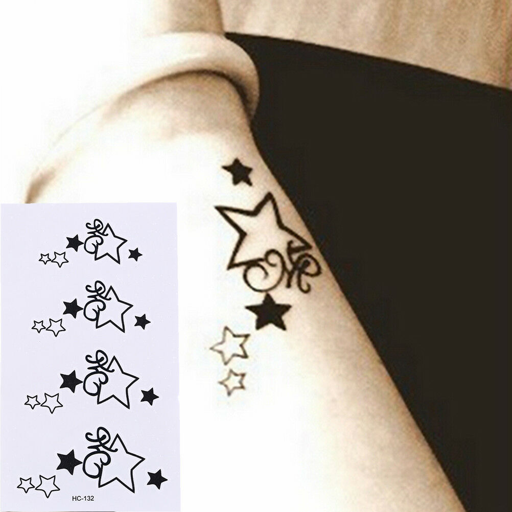 Cute Waterproof Star Arm Temporary Tattoo Stickers Body Art Removable Tatoos BDA