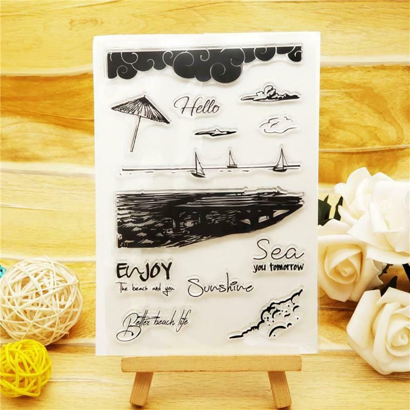 Enjoy the beach and you Clear Stamps Embossing Stencil DIY Album Paper Card