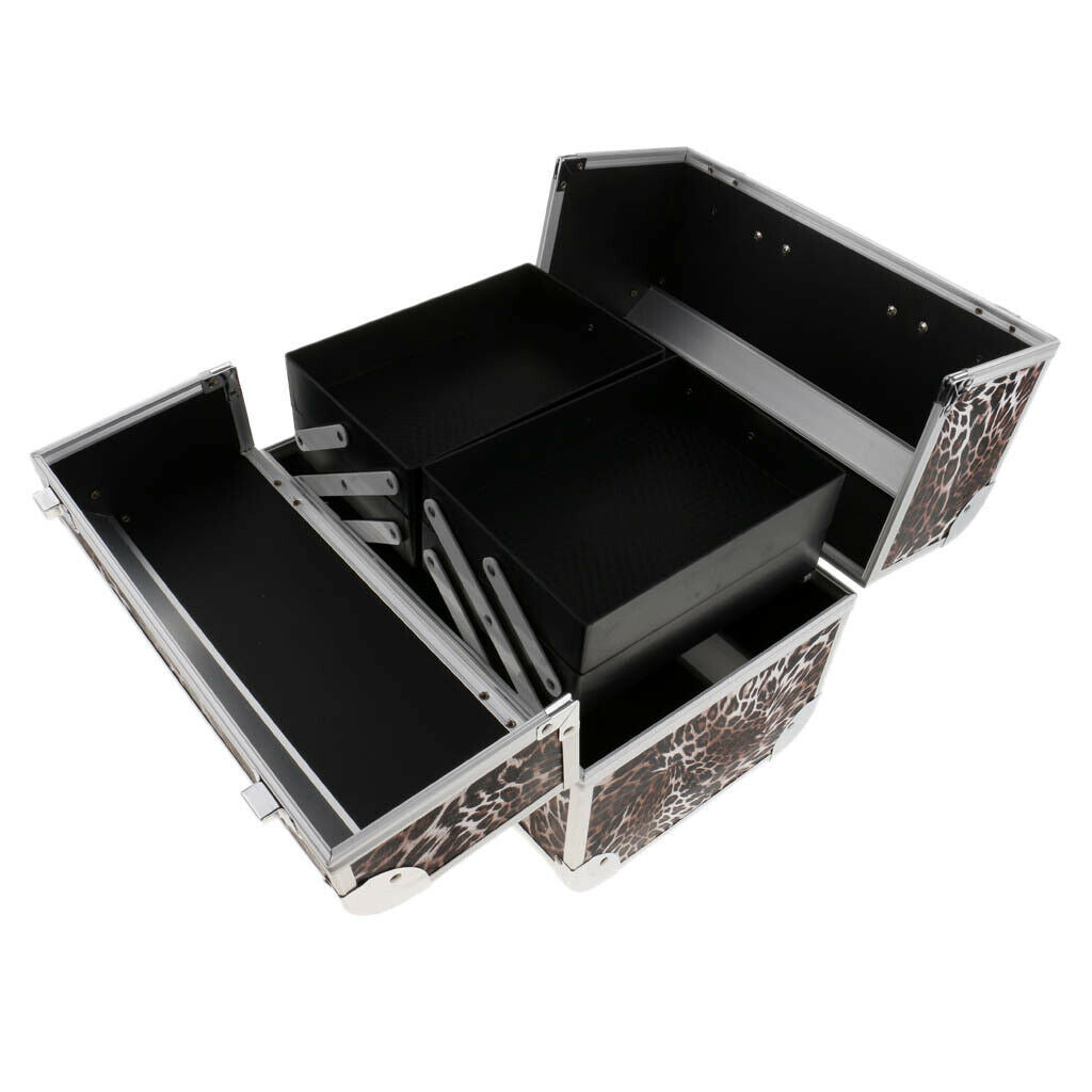 Aluminum Makeup Train Jewelry Storage Box Cosmetic Lockable Case Organizer #8