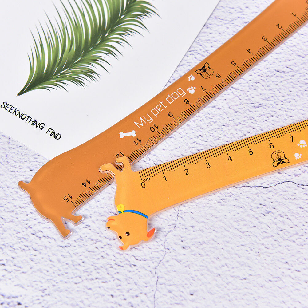 Cute Dog Shape Ruler Mini Plastic Straight Ruler For Kids SchoolSuppliesGi.l8