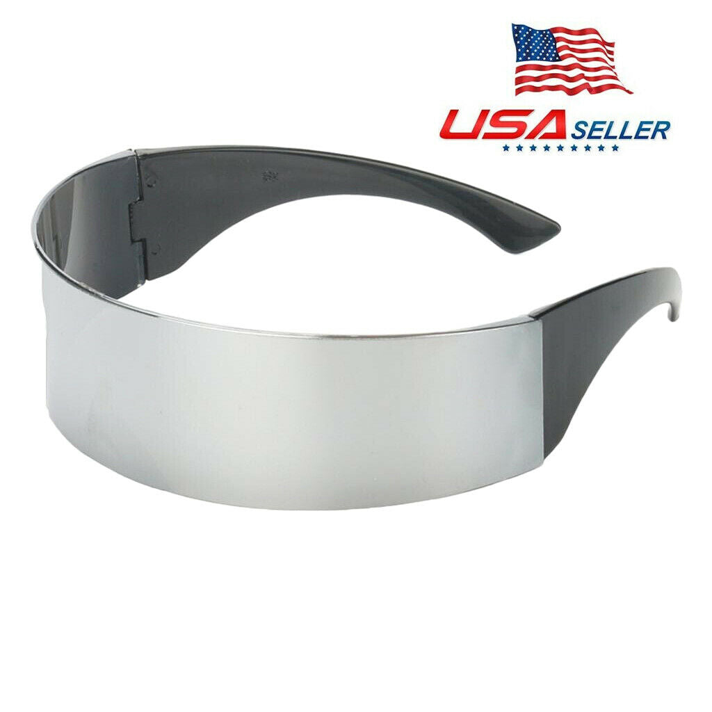 Novelty Space Robot Glasses Party Rave Costume Futuristic Shield Sunglasses