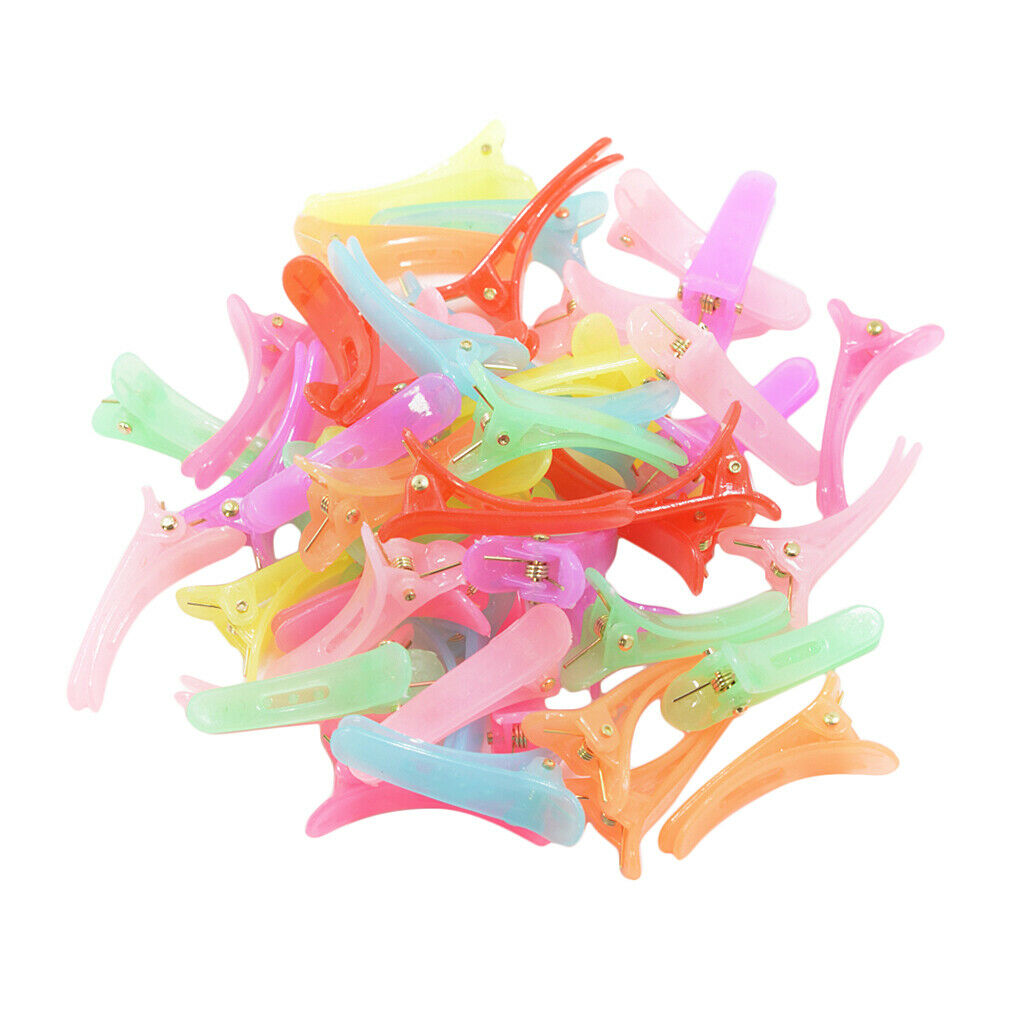 50pcs Cute Children Baby Alligator Clips Multicolor Plastic