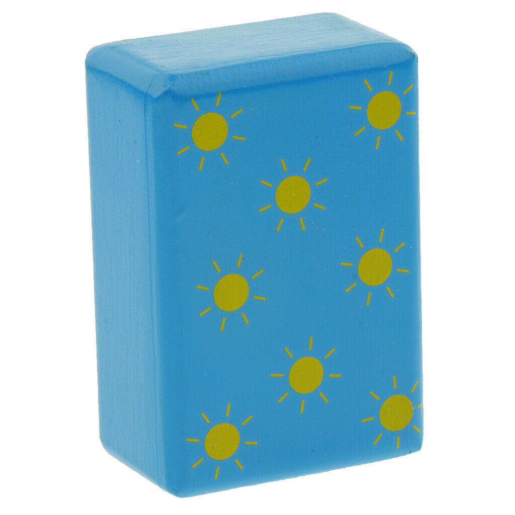 Wooden Cuboid Shaker Rattle for Baby Kids Early Developmental Toys Blue