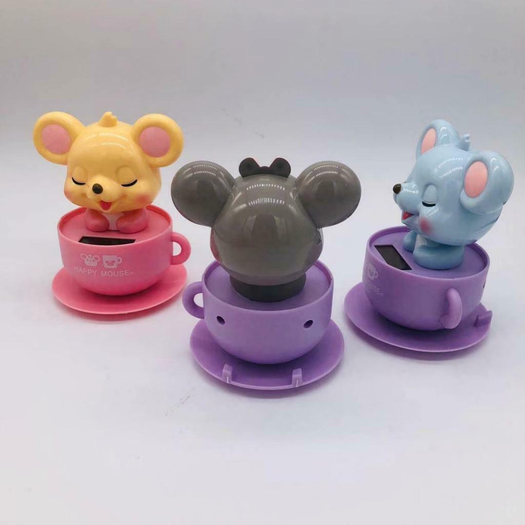 4x Solar Powered Dancing Animal Kids Bobble Toys Cat Rat Ornament Office