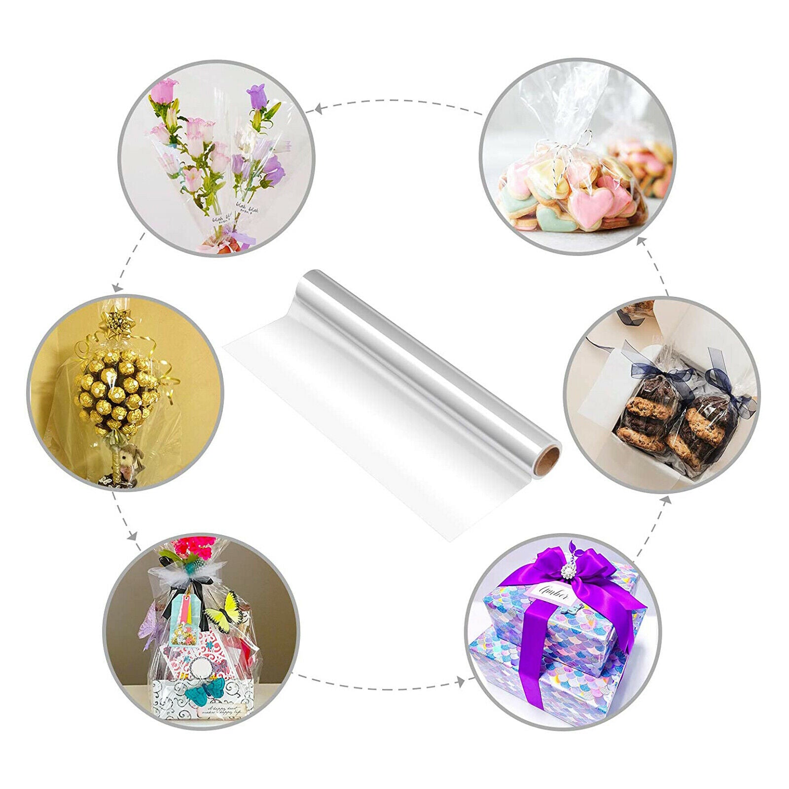 Clear Cellophane Wrapping Paper Floral Wrap Paper Food Candy Decoration