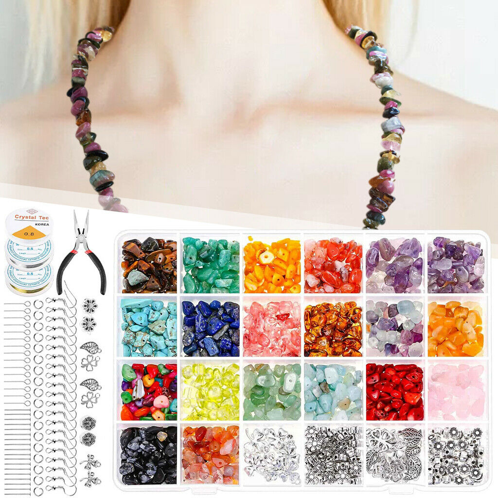 1184Pcs Irregular Chips Stone Beads Kit for Jewelry Earring Making Supplies