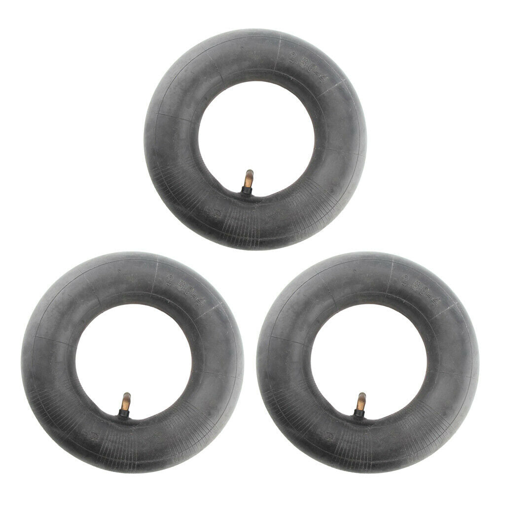 3x Durable 2.50" x 4 " Black Tire Inner Tube Bent TR13 Stem Fits 2.50-4 Tube