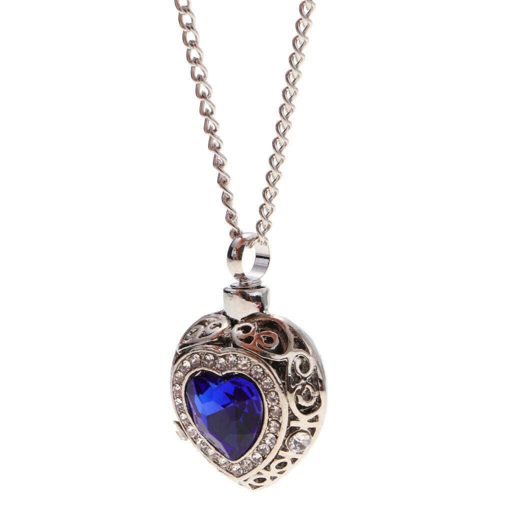 Enamel Love Heart Charm Pendant Urn Ash Perfume Locket With Chain Necklace