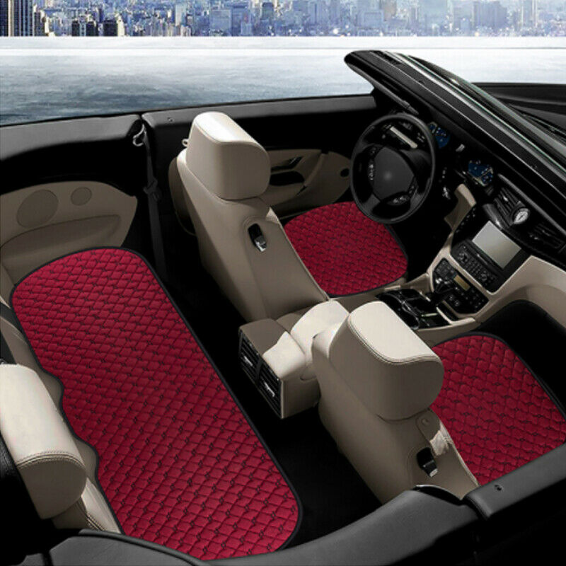 3PCS Full Set Car Seat Cover Breathable Cushion Four Season Front Rear Mat Pads