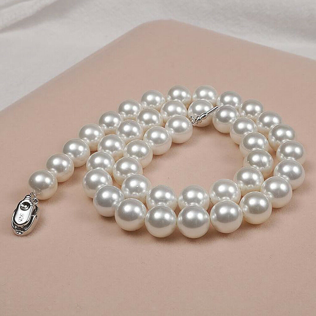 Natural Jewelry set Exquisite Shell Pearls Necklace 1 Pair Earrings for Lady