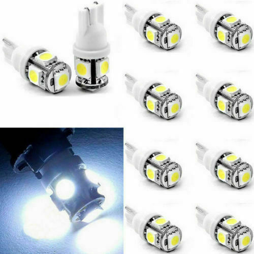 50Pcs Super White T10 Wedge 5-SMD 5050 LED Light bulbs W5W 2825 158 192 168 194