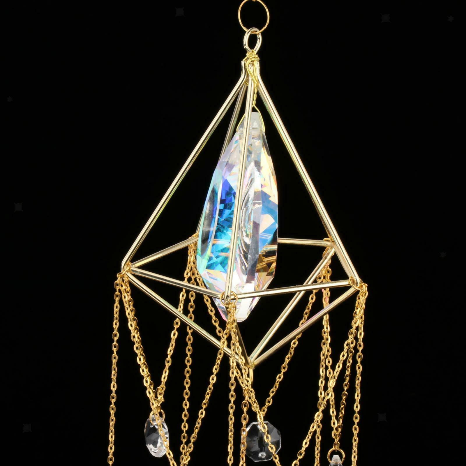 Geometric Crystals Suncatcher Wind Chime Hanging Pendants Home Garden Decor