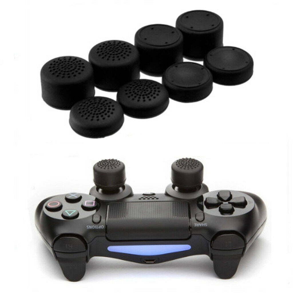 4 Thumbstick Caps w/ Thumb Extender Tall Grips for Sony PS4 Game Controller