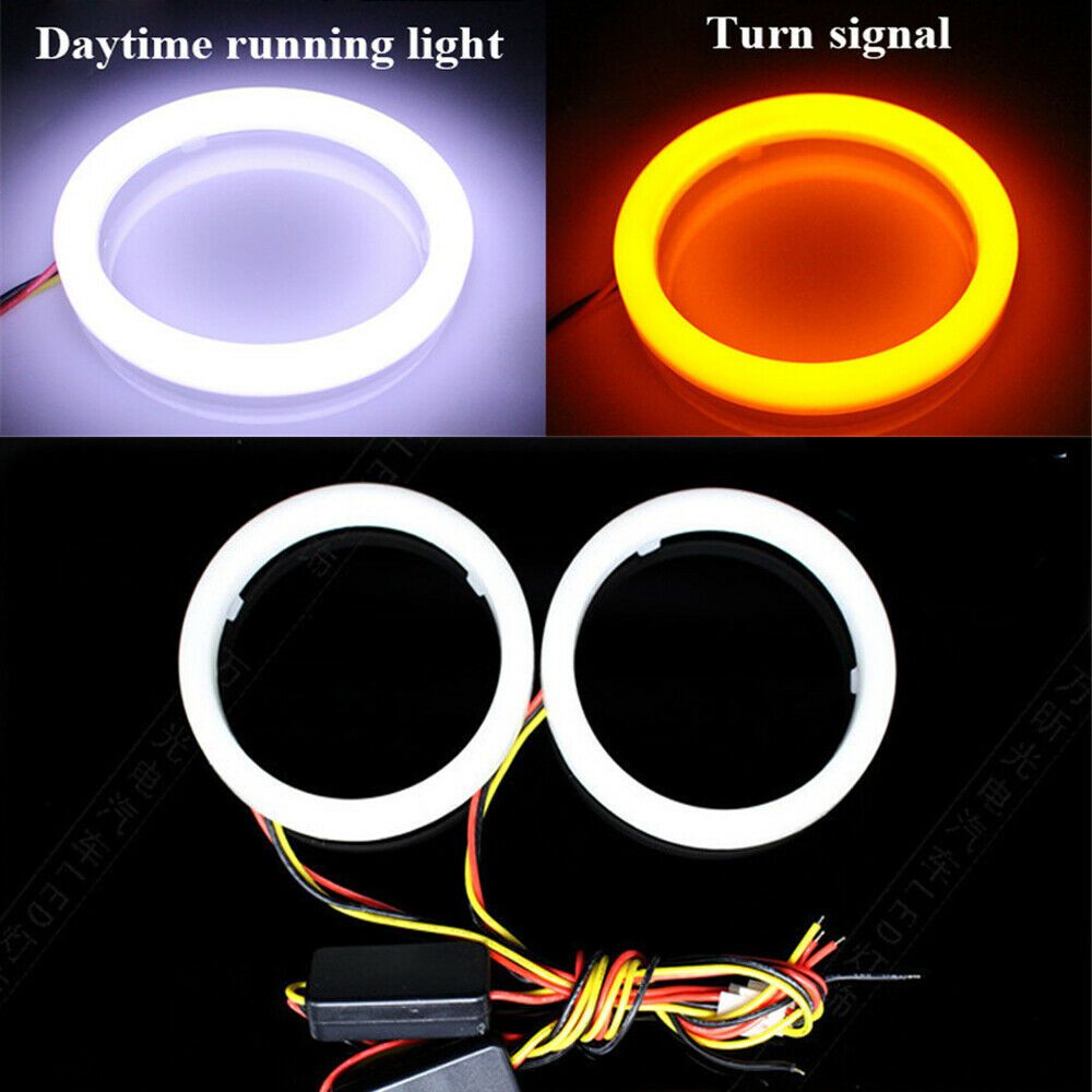 2x 100MM LED Angel Eyes Halo Rings Car SUV Headlight DRL Daytime Running Light