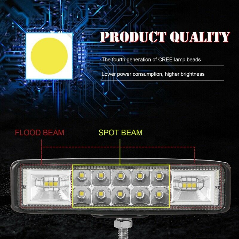 New 120W 6 Inch Two Rows Mixed Light LED Work Light Spotlight Bar Car SUV Off-K8