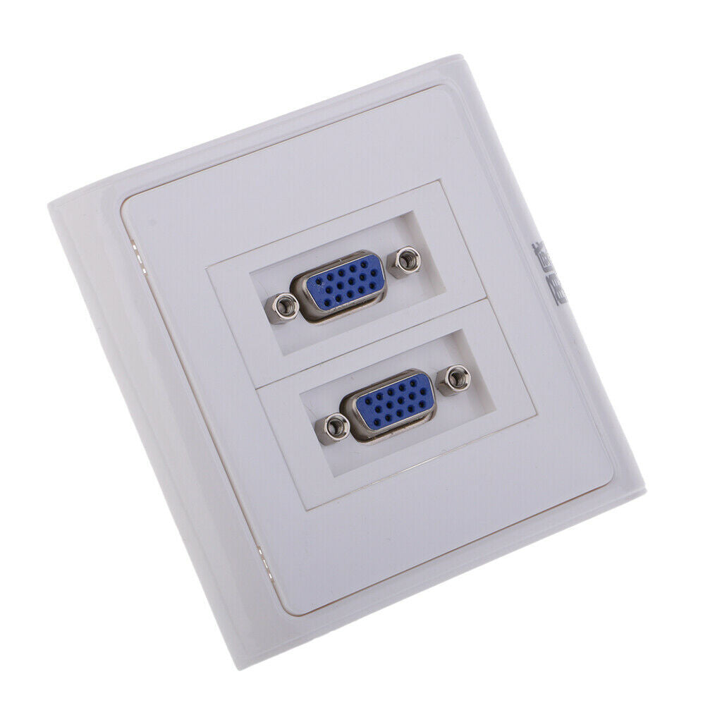 2 Port Outlet 15-Pin Female VGA Wall Plate
