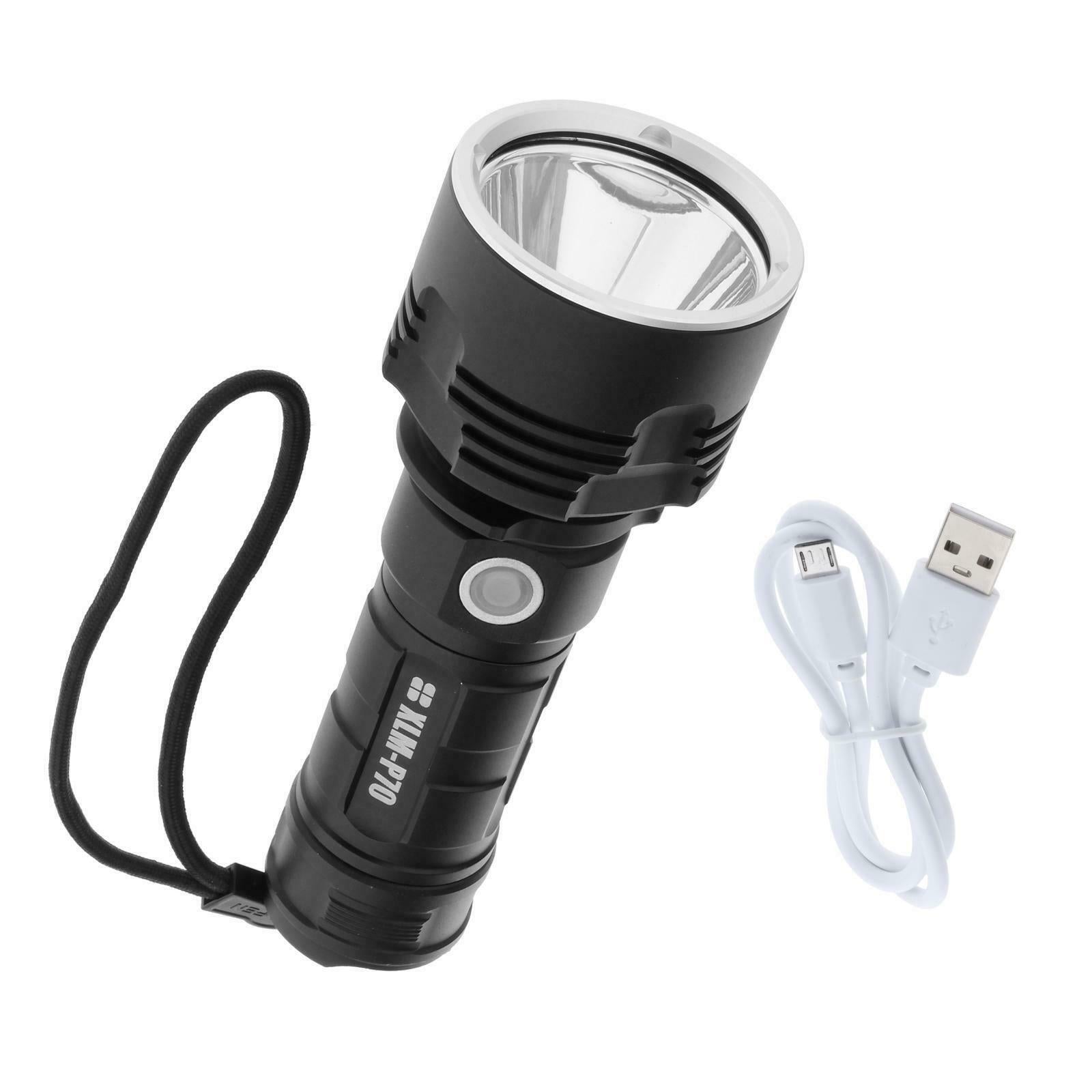 USB Rechargeable LED Powerful Flashlight with Bright Lamp p70 NO battery