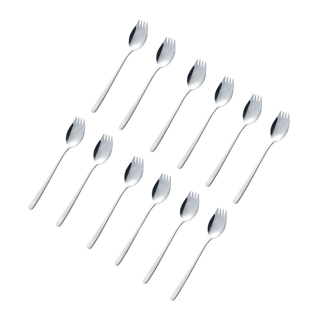 12 pieces Travel Camping Picnic Stainless Steel Spoon Spork Cutlery Flatware