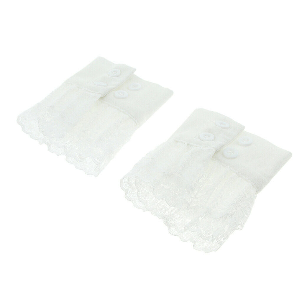 Retro Women   Masquerade Wrist Band White Lace Flower Cuff Wedding