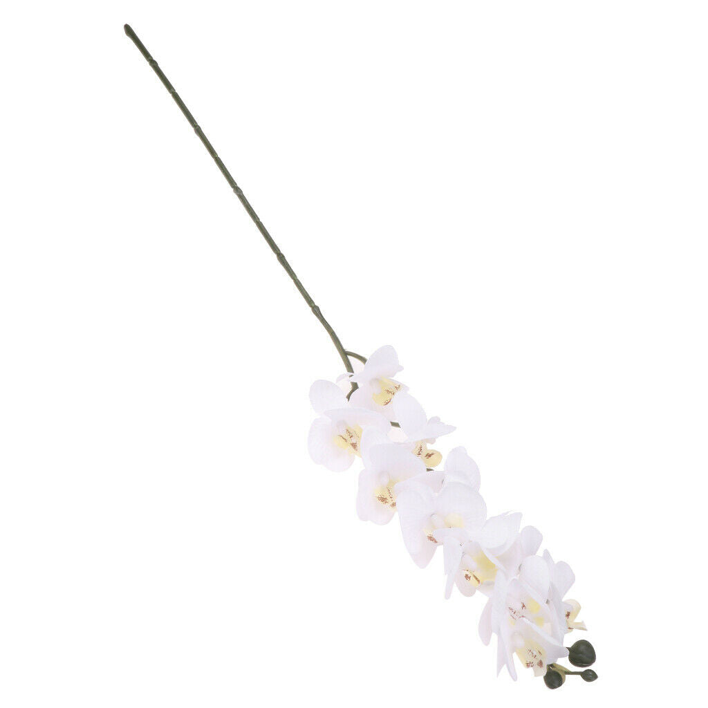Artificial Flowers Head 12 Orchid Phalaenopsis Home Garden Decor White