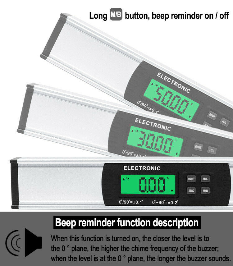 2X(IP54 Electronic Spirit Level Digital Display Spirit Level Spirit Level IV8J2)