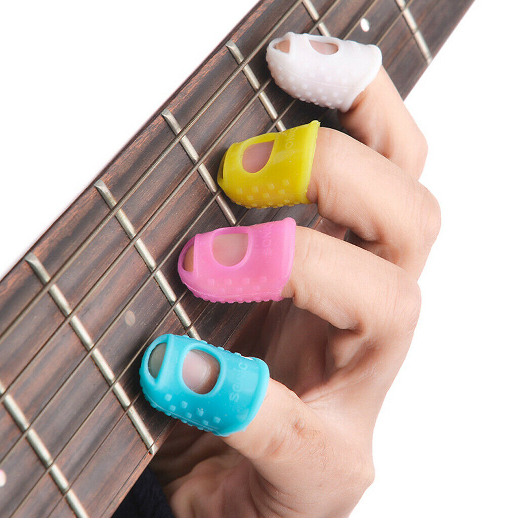 5x Silicone Thumb Picks Finger Protector Finger Guards Plectrum for Guitar
