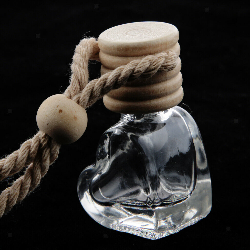 Heart Charm Glass Car Hanging Perfume Bottle Car Air Freshener Car Decor
