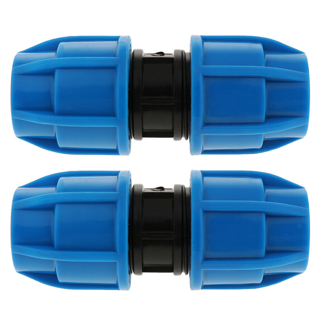 2Pcs PE Straight Union Garden Hose PE Connector Heavy Duty Water Hose Fittings